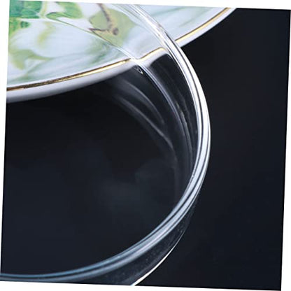 UKCOCO 1pc Transparent Glass Shrimp Food Feeder Bowl for Small Fish Round Dish for Aquatic Pets Aquarium Aesthetics for Shrimp and Reptiles