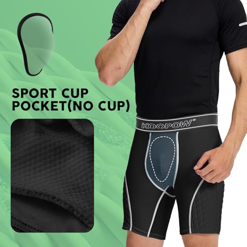 KOOPOW Men Adult Compression Padded Sliding Shorts Pants Baseball Slider - color: Black White, size: Small