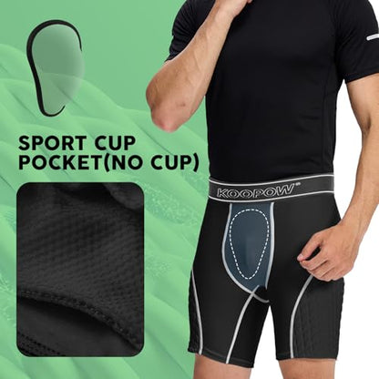 KOOPOW Men Adult Compression Padded Sliding Shorts Pants Baseball Slider - color: Black White, size: X-Large