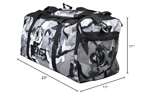 Gym Duffle Bag- Workout, Boxing, MMA, Sports Bag with Shoes Compartment and Adjustable Shoulder Strap for Men and Women (Gray Camo) - color: Gray Camo