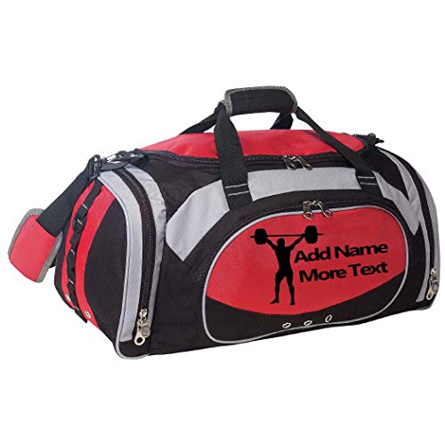 Personalized SportS Duffel Bag With Custom Name & Text - Weight Lifting/Cross Fit - color: Red, style: Cross Fit