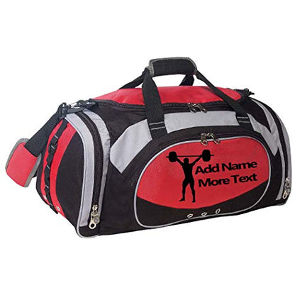 Personalized SportS Duffel Bag With Custom Name & Text - Weight Lifting/Cross Fit - color: Red, style: Cross Fit