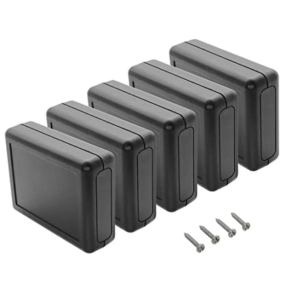 5 Pieces ABS Plastic Electrical Project Case Power Junction Box, Project Box Black 3.5 x 2.8 x 1.1 inch (90 x 70 x 28 mm) - size: 3.5" x 2.8" x 1.1"(5pc)