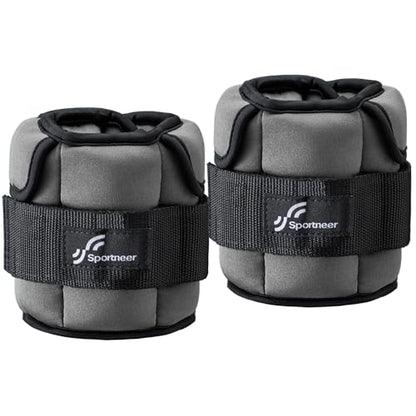 Sportneer Adjustable Ankle Weights with Removable Weights, Easy to Adjust - color: Gray