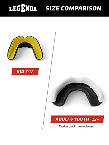 Legenda Mouth Guard Boxing, MMA for Adults & Kids - Sports Mouthguard for Football - Martial Arts Mouthpiece Wrestling, Jiu Jitsu, Muay Thai, BJJ, Karate, Kickboxing One Size w/Case Set of Two
