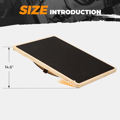 Wooden Rocker Balance Board for Adults Anti-Slip 350LBS Balance Trainer for Standing Desk, Physical Therapy & Core Strength – Durable Wooden Rocker Board for Office & Rehab - size: 360 degrees