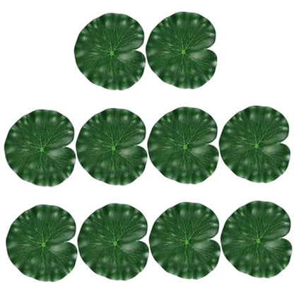 10pcs Emulation Lotus Leaves Floating Pond Decoration 17cm Simulation Water Lily Pads Artificial Plant Decor for Aquarium Garden Pool Display