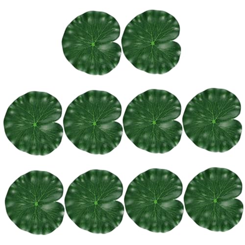 10pcs Emulation Lotus Leaves Floating Pond Decoration 17cm Simulation Water Lily Pads Artificial Plant Decor for Aquarium Garden Pool Display