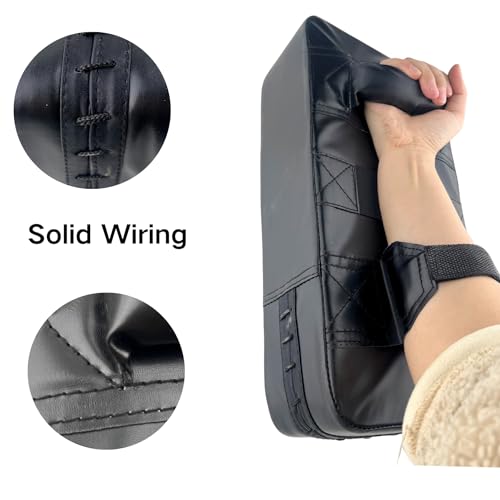 TLBTEK Taekwondo Kick Shield - Muay Thai MMA Karate Kickboxing Training Pads - Curved Leather Strike Shield