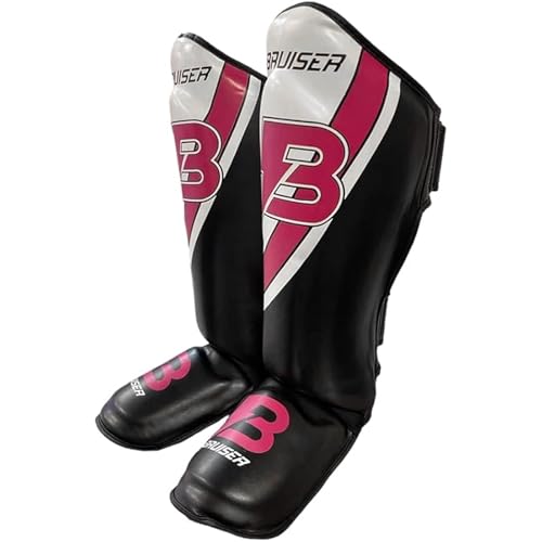 Shin Guards with Instep for MMA, Muay Thai, and Kickboxing, PU Leather, Leg and Instep Protection - size: Large