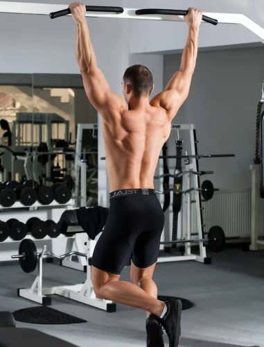 Compression Shorts Men Spandex Athletic Underwear Boxer Brief Base Layer - color: Black(2pcs)+blue(2pcs)+gray(1pcs), size: Small