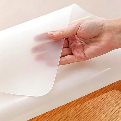 Transparent 10x50 in Small Office Desk Blotter Mat Clear Silicone Table Protector Cover Pad Topper Surface Proection Mat Pad Anti Scratch Table Mat End Table Protector Waterproof Easy Clean - size: 10in x 50in