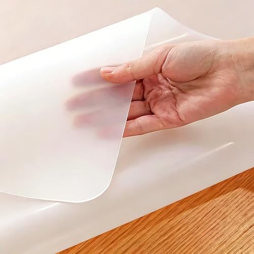 Clear Silicone Table Protector 8 x 50 Inch 1mm Thick, Waterproof Desk Mat for Dining Table, Office and Countertop - size: 8in x 50in