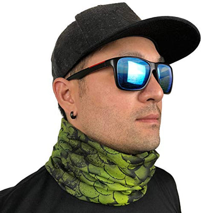 Fishing Face Mask Neck Gaiter - UV Sun Protection Cover for Men Women - color: Largemouth Bass