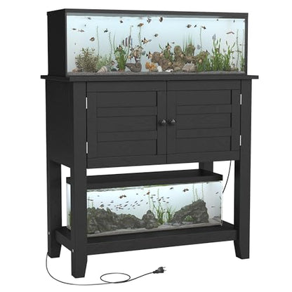 Takywep 20-29 Gallons of Aquarium Bracket with Charging Station and 660 Pounds of Heavy Fish Tank Bracket with Door for Storing Reptile Turtle Tanks