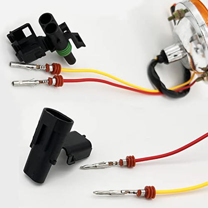 15 Kits 2 Pin Connector Weather Pack Connectors Kit Automotive Electrical Waterproof Connectors 2 Wire Connectors with 60pcs Shrink Tubing Kit (18-14 AWG) - size: 18-14AWG 15Set