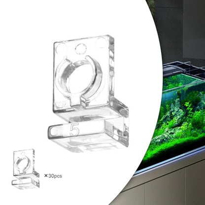 Clear Aquarium Lid Clamps Set - 30 Pieces, for 5mm