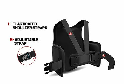 TMA Boxing Body Protector, MMA Kickboxing Muay Thai Boxing Chest Guard, Martial Arts Upper Body Ribs Protection Pad Chest Protector Heavy Hitter Boxing Body Protector Body Sparring - color: Black/Red