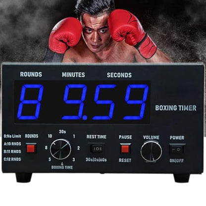 Boxing Interval Timer, Professional Gym Timer,with 1-12 Challenge Rounds/Adjustable Buzzer Alarm,for Kickboxing (Blue) - color: Blue
