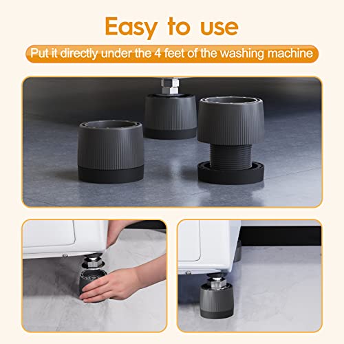Anti Vibration Pads for Washing Machine, Adjustable Anti-Slip Washer Rubber Isolation Pads, Universal Furniture Pads 4 Packs