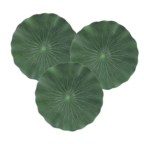Milisten 3pcs Simulation Floating Lotus Leaves 28cm Eva Water Lily Pads Pool Fishpond Aquarium Decoration Artificial Greenery for Home Garden Pond Display