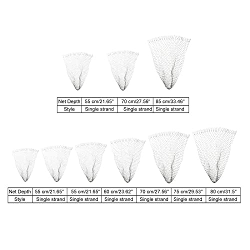 Fishing Net Replacement, Dia.19.7" PE Replacement Mesh Landing Fish Nets for Freshwater Saltwater Fishing, Gray
