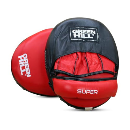 Green Hill Curved Boxing Focus Mitts for MMA, Muay Thai & Boxing - color: 5014 RED/BLACK
