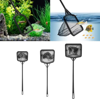 Functional Aquariums Square Fishing Net with Long Handle for Catching Fish Shrimp Tanks Aquariums Tool