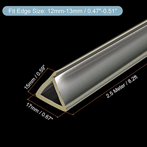 uxcell U Channel Edge Trim, 8.2ft Length Soft Rubber Guard Seal Strip Edge Protector Fit for 12-13mm Edge, (19/32" W x 43/64" H) Clear - size: 19/32"x 43/64"x 8.2ft