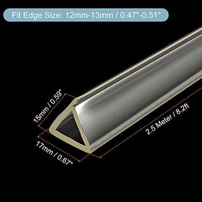 uxcell U Channel Edge Trim, 8.2ft Length Soft Rubber Guard Seal Strip Edge Protector Fit for 12-13mm Edge, (19/32" W x 43/64" H) Clear - size: 19/32"x 43/64"x 8.2ft