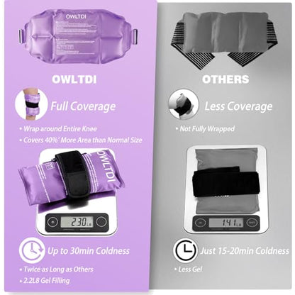 Ice Packs Soft Flexible Gel Pack for Injuries Reusable Cold Hot Therapy for Shoulder Knee Back Elbow Leg Hip Arm for Muscle Relief & Recovery 17.5'' x 9.5'' Purple - color: Purple