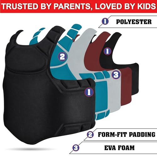 ROAR-INT Kid MMA Chest Guard, Body Protector for Kids, Training Gear (5–11 Years)