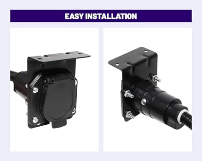 7 Way RV Blade Trailer Socket Mounting Bracket, Metal Mounting Bracket for General Use, Metal Hardware Screws and Nuts Included