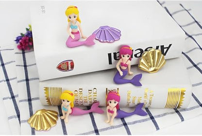 Mermaid Aquarium Ornament for Fish Tanks and Terrariums, Pink Plastic Mermaid Figurine for Fairy Gardens, DIY Landscapes and Party Decor (Miniature Size)