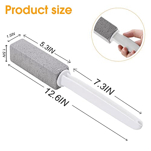 Kadden 2 Pack Toilet Cleaner Hard Water Build up Remover with Ergonomic Handle, Pumice Stone Cleanning Tool Stain Hard Water Ring Cleaner for Toilet, Pool, Bathroom, Sink - style: Long Handle