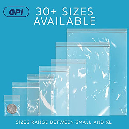 4" x 4" Small Reclosable Zip Bag - Heavy-duty 4 Mil, Bulk Case of 100 - Clear, Resealable Zip Top Lock for Storage & Packaging Food, Nuts, Bolts & Screws. - size: 4" x 4"