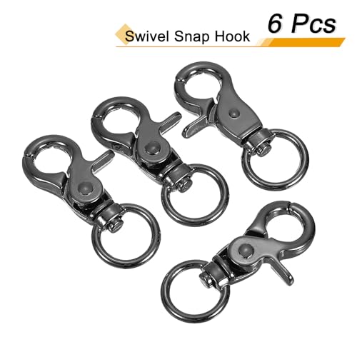 uxcell Swivel Snap Hook, Trigger Snap Heavy Duty Metal Lobster Claw Clasp Lanyard Clips for Straps Bags Belting Leathercraft - color: Gun Black, size: 20mm
