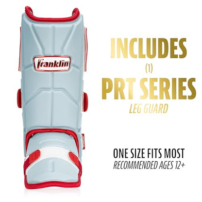Franklin Sports Baseball + Softball Leg Guard - PRT Series Adult - Protective Leg + Ankle Guard + Toe Plate - One Size - color: Carolina Blue/Red, size: Adult