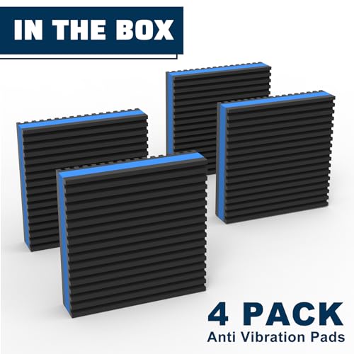 4 Pack Rubber Anti Vibration Pads 4" X 4" X 7/8", Heavy Duty EVA Vibration Isolation Pads for Compressos, Conditioner, Treadmill, Washing Machine, Dryer, Rubber Isolation Pads - size: 4" X 4" X 7/8"
