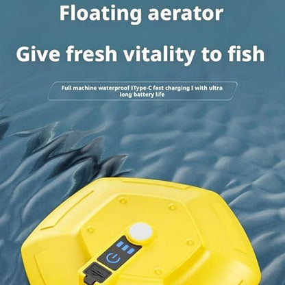 Rechargeable Bait Aerator - Floating Air Pump, Bait Bucket Aerator Pump for Oxygenating, Aquarium Boat Gear, Outdoor Garden Tool with Buoyant-Frame Design, Aerating Device for Aquatic Life Support