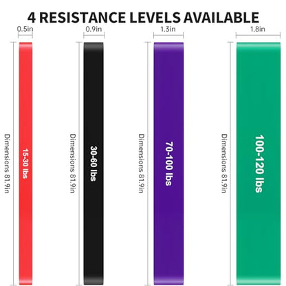 Pull Up Assistance Bands Set, Long Resistance Bands for Working Out - color: 15 LBS - 120 LBS