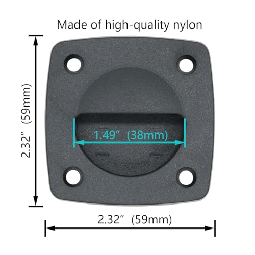Marine Nylon Flush Pull Hatch Handle,Black Boat Recessed Square Lid Handle,Yacht Cabin Accessories(4 Pcs)