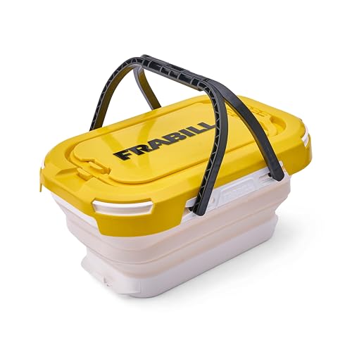 Collapsible Bait Bucket with Aerator-White/Yel - size: 6Qt, style: Bucket w/ Aerator