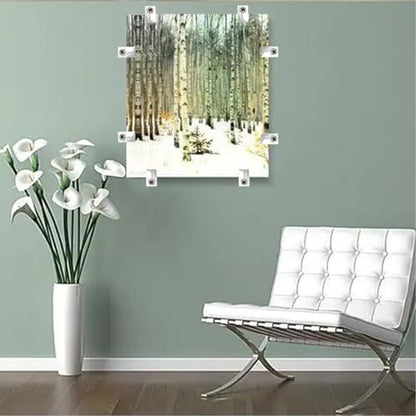 30-Piece Mirror Holder Clip Glass Crystal Clear Plastic Mirror Clip Fixing Clip Kit with Screws and Mirror Hanging Kit (Silver)