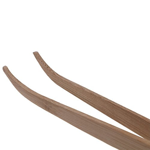 Feeding Tongs,11in Feeding Tweezers Eco-Friendly Bamboo Long Curved Tweezers Lightweight Curved Forceps Nipper Perfect for Reptiles