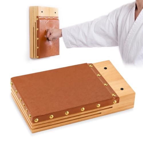 Novabright Clapper Makiwara 12x 8.7 Inch Makiwara Board Strike Pad Portable Wall Mount Handheld Punching Martial Arts Karate Taekwondo Training Equipment for Home Gym Garage Dorm