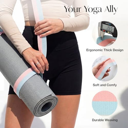 Tumaz Yoga Mat Strap Adjustable Carrier for All Yoga Mats, 2 Sizes - color: 01. Candy, size: 64 IN