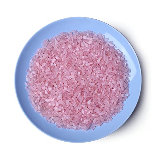 LAIDANLA Rose Quartz Crushed Stone Crystal Chips Bulk Natural Gemstones Healing Reiki Crystals Mini Quartz Vase Filler Aquarium Gravel 100g - color: Pink-rose Quartz, size: 0.22 Pound-（0.2"-0.28"）