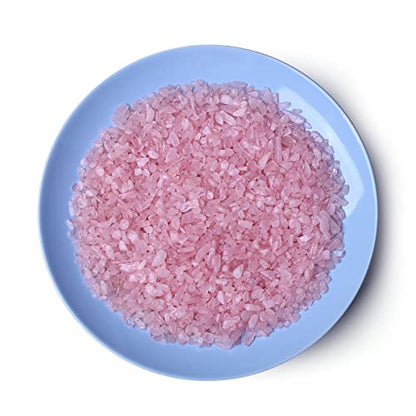 LAIDANLA Rose Quartz Crushed Stone Crystal Chips Bulk Natural Gemstones Healing Reiki Crystals Mini Quartz Vase Filler Aquarium Gravel 100g - color: Pink-rose Quartz, size: 0.22 Pound-（0.2"-0.28"）