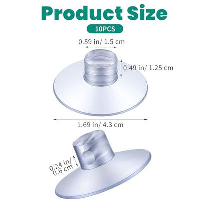 Bremorou 10Pcs Suction Cups For Shower - Heavy Duty Suction Cups, Shower Caddy Connectors, Clear PVC Suctions Pads, No Drilling Kitchen Rack for Bathroom Wall Door Glass Window